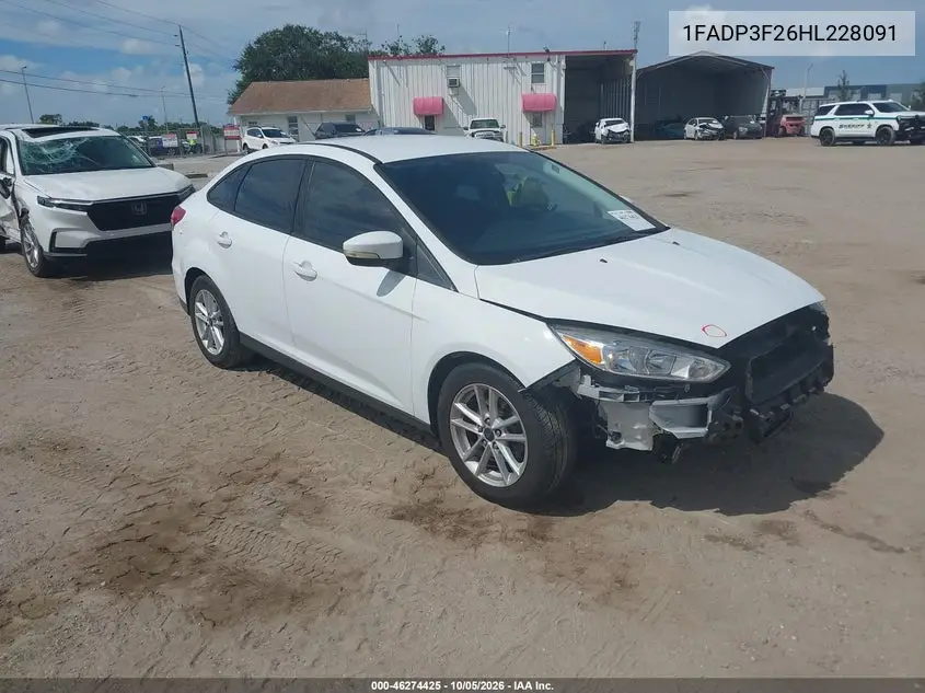 FORD FOCUS 2017, VIN 1FADP3F26HL228091