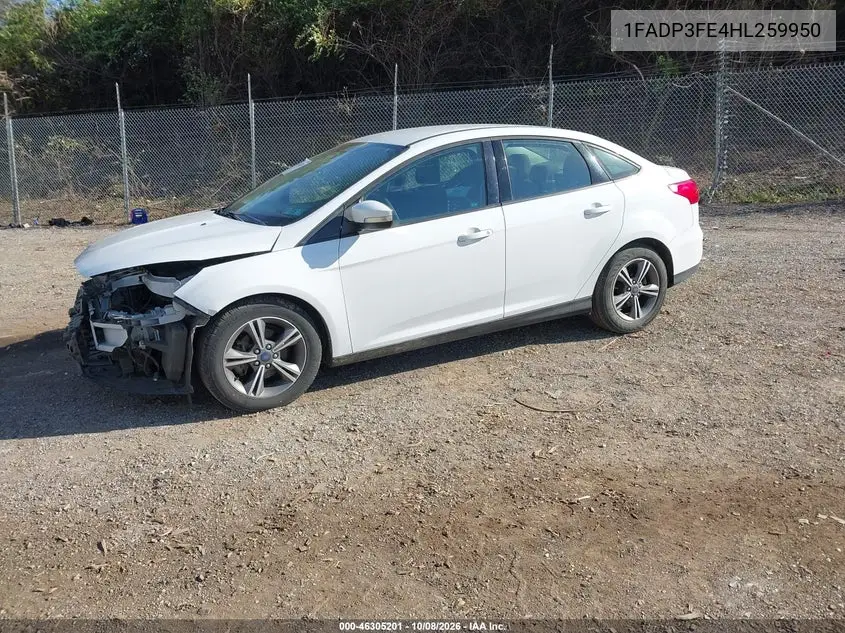 2017 FORD FOCUS VIN 1FADP3FE4HL259950 — фото 2