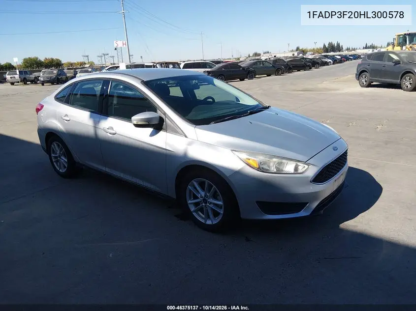 FORD FOCUS 2017, VIN 1FADP3F20HL300578