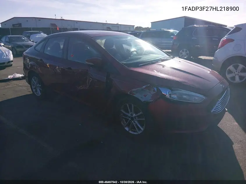 FORD FOCUS 2017, VIN 1FADP3F27HL218900