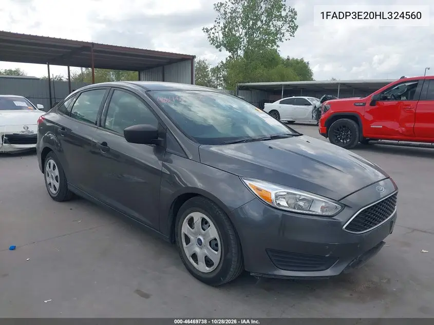 FORD FOCUS 2017, VIN 1FADP3E20HL324560