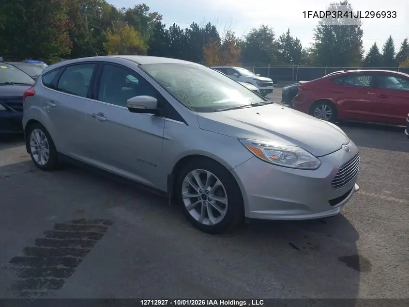 FORD FOCUS 2018, VIN 1FADP3R41JL296933