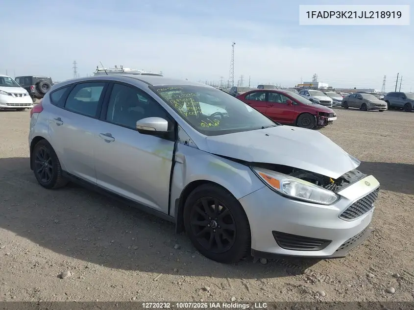 FORD FOCUS 2018, VIN 1FADP3K21JL218919