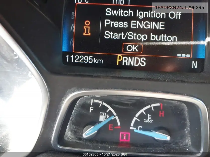 2018 FORD FOCUS VIN 1FADP3N24JL296395 — фото 15