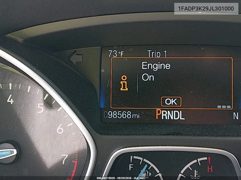 2018 FORD FOCUS VIN 1FADP3K29JL301000 — фото 15