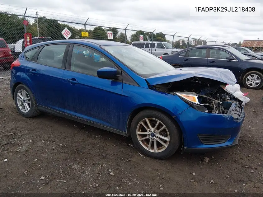 FORD FOCUS 2018, VIN 1FADP3K29JL218408