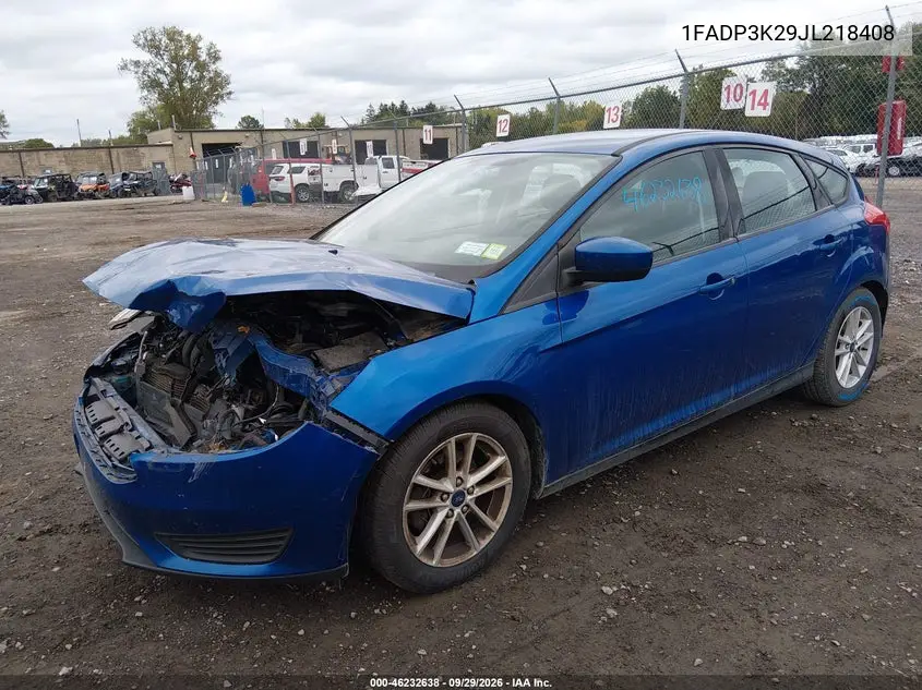 2018 FORD FOCUS VIN 1FADP3K29JL218408 — фото 2
