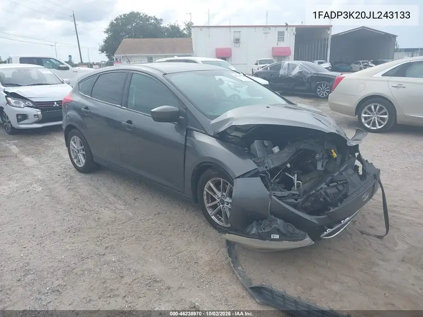 FORD FOCUS 2018, VIN 1FADP3K20JL243133