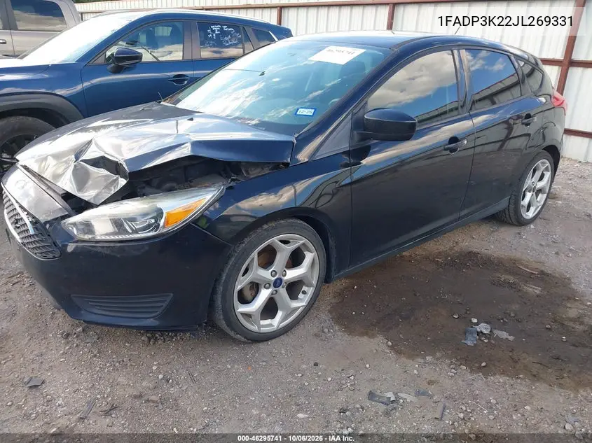 2018 FORD FOCUS VIN 1FADP3K22JL269331 — фото 2