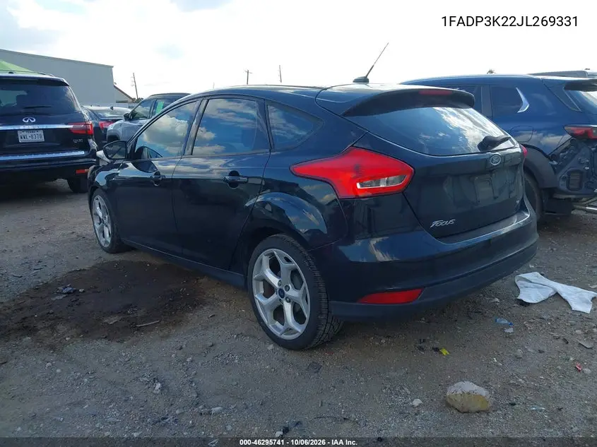 2018 FORD FOCUS VIN 1FADP3K22JL269331 — фото 3