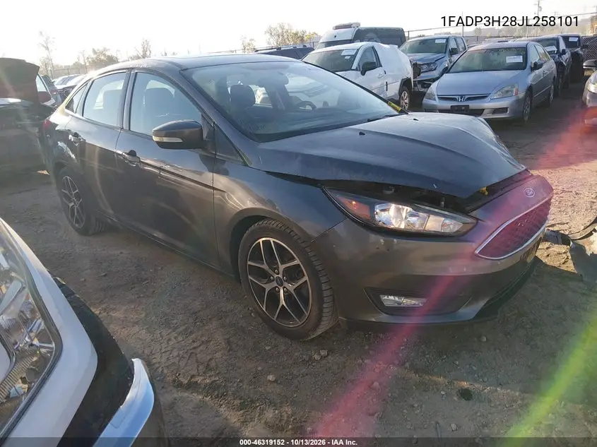 FORD FOCUS 2018, VIN 1FADP3H28JL258101
