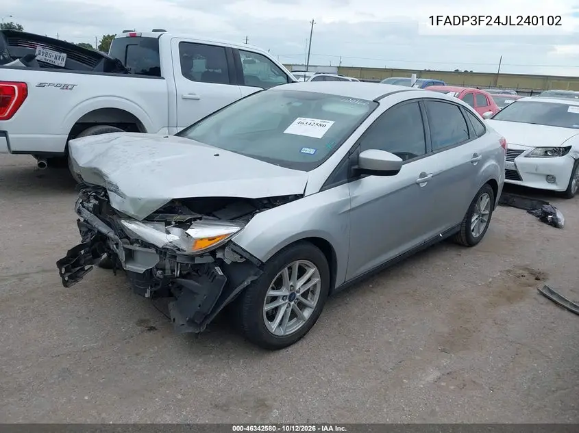 2018 FORD FOCUS VIN 1FADP3F24JL240102 — фото 2