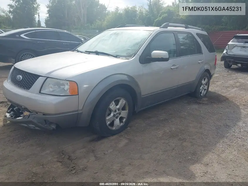 2006 FORD FREESTYLE VIN 1FMDK051X6GA45231 — фото 2