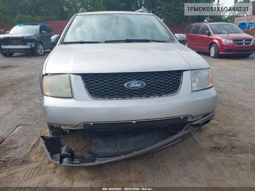 2006 FORD FREESTYLE VIN 1FMDK051X6GA45231 — фото 6