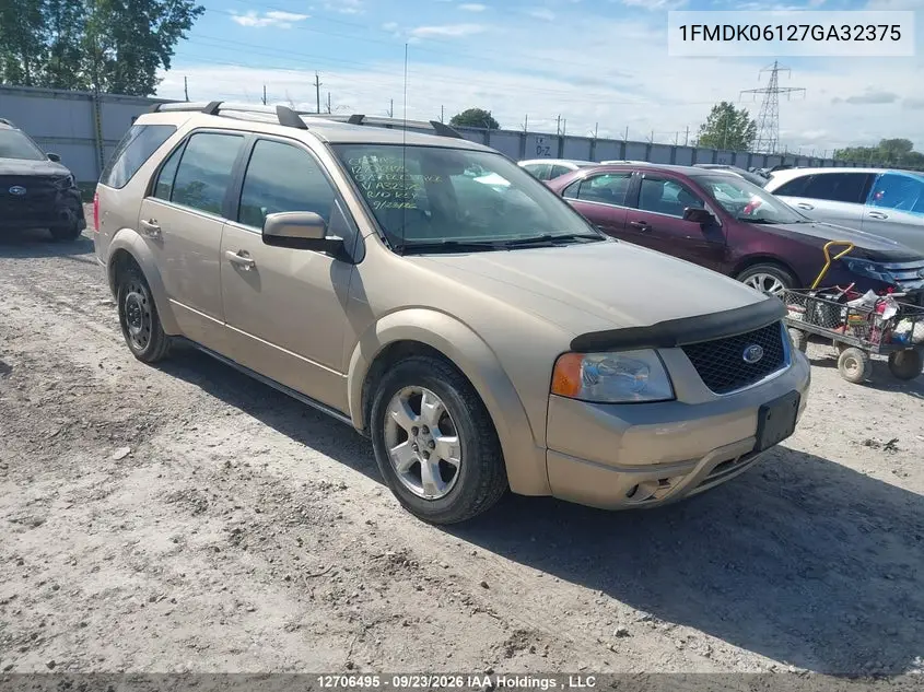 FORD FREESTYLE 2007, VIN 1FMDK06127GA32375
