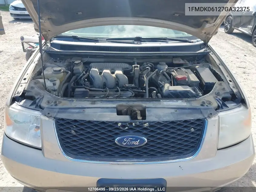 2007 FORD FREESTYLE VIN 1FMDK06127GA32375 — фото 10