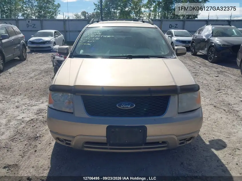 2007 FORD FREESTYLE VIN 1FMDK06127GA32375 — фото 13