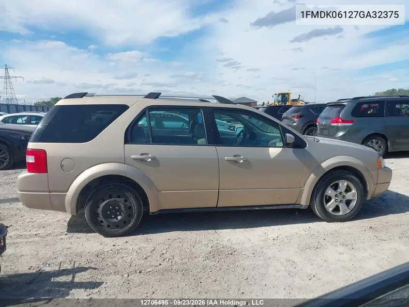 2007 FORD FREESTYLE VIN 1FMDK06127GA32375 — фото 14