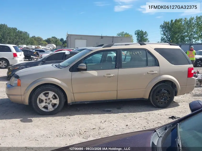 2007 FORD FREESTYLE VIN 1FMDK06127GA32375 — фото 15