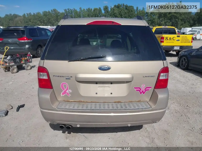 2007 FORD FREESTYLE VIN 1FMDK06127GA32375 — фото 17