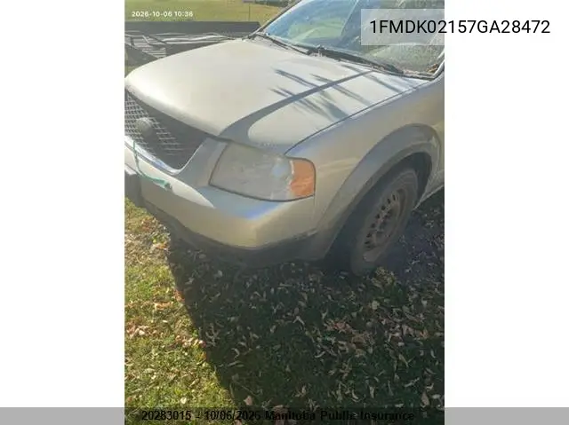 2007 FORD FREESTYLE VIN 1FMDK02157GA28472 — фото 2
