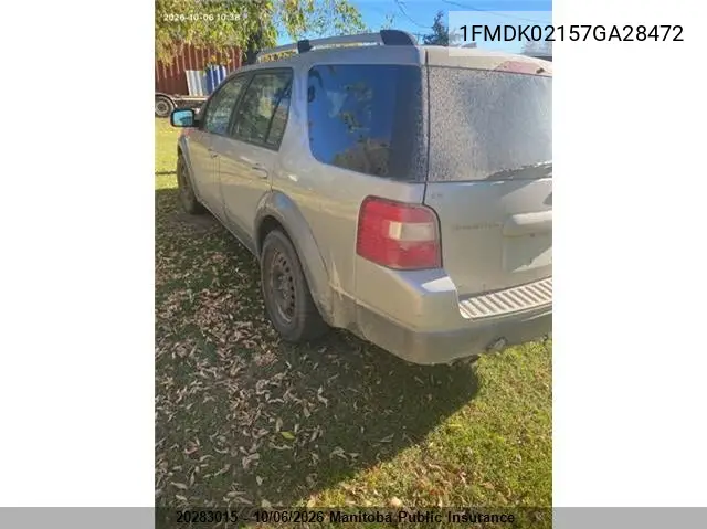 2007 FORD FREESTYLE VIN 1FMDK02157GA28472 — фото 3
