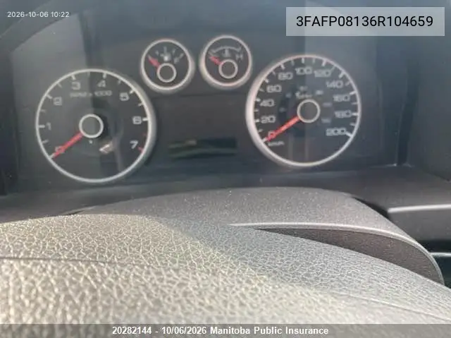 2006 FORD FUSION VIN 3FAFP08136R104659 — фото 7