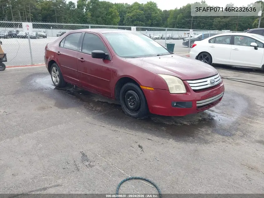 FORD FUSION 2006, VIN 3FAFP07146R232636