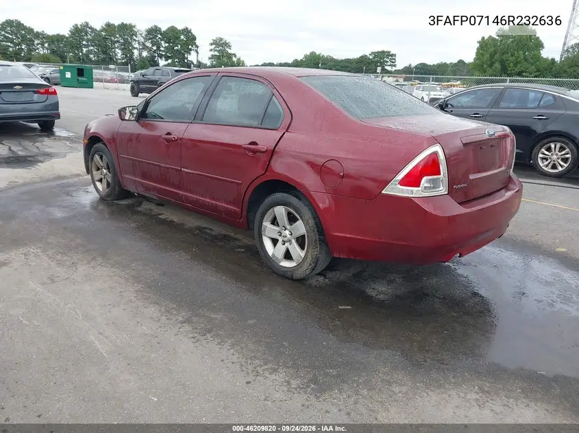 2006 FORD FUSION VIN 3FAFP07146R232636 — фото 3