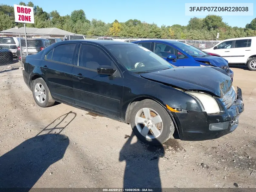 FORD FUSION 2006, VIN 3FAFP07Z06R228038