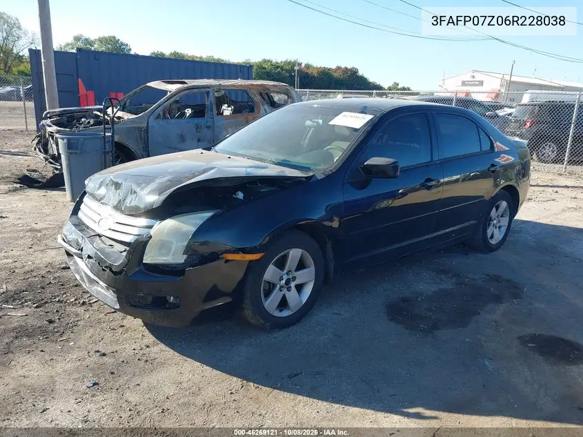 2006 FORD FUSION VIN 3FAFP07Z06R228038 — фото 2
