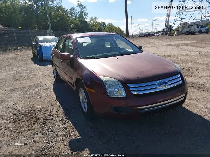 FORD FUSION 2006, VIN 3FAHP071X6R126586