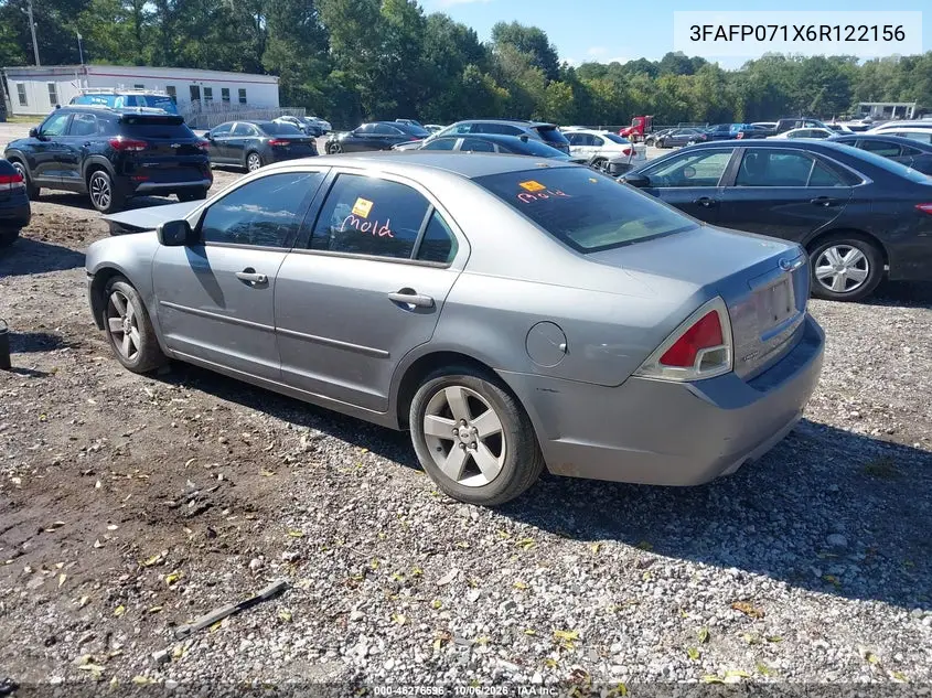 2006 FORD FUSION VIN 3FAFP071X6R122156 — фото 3
