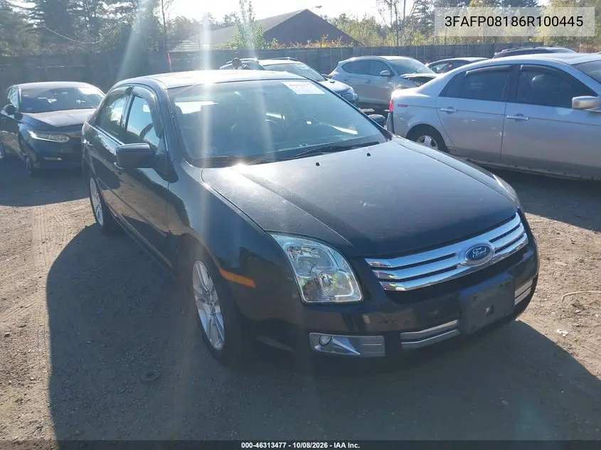 FORD FUSION 2006, VIN 3FAFP08186R100445