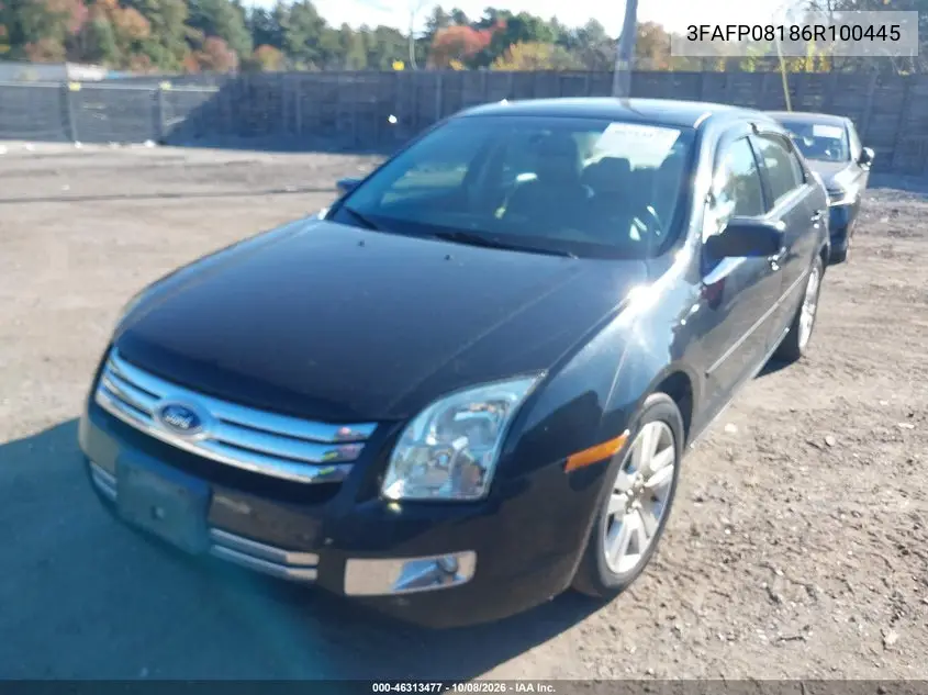 2006 FORD FUSION VIN 3FAFP08186R100445 — фото 2