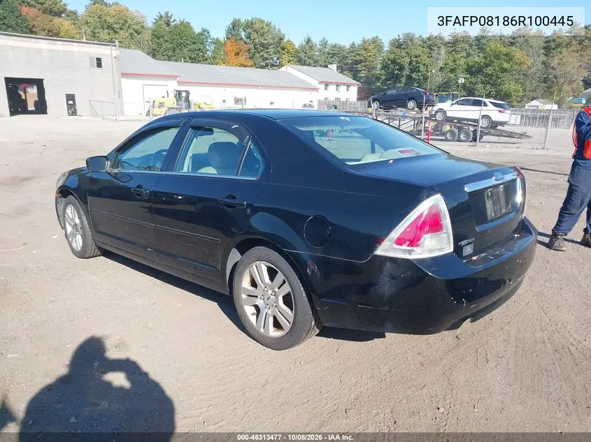 2006 FORD FUSION VIN 3FAFP08186R100445 — фото 3