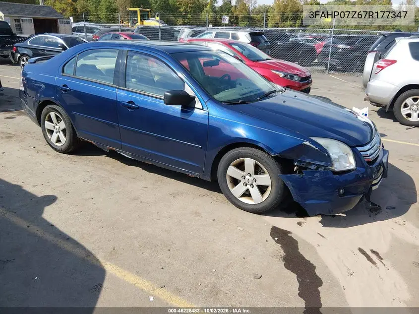 FORD FUSION 2007, VIN 3FAHP07Z67R177347