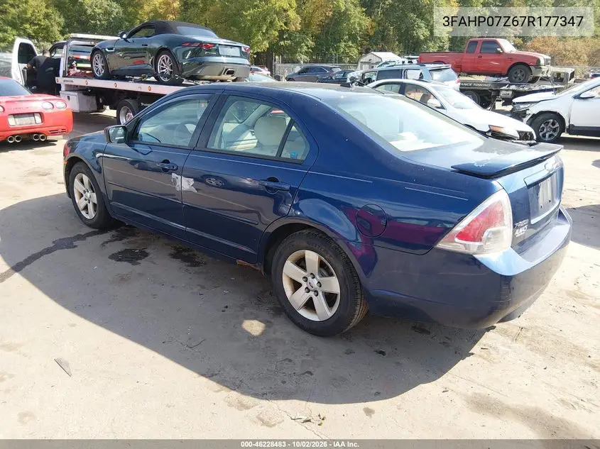 2007 FORD FUSION VIN 3FAHP07Z67R177347 — фото 3