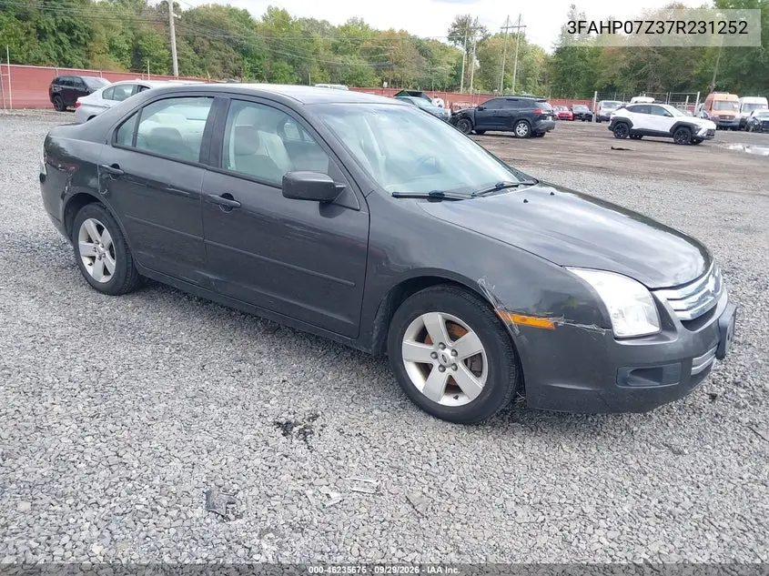 FORD FUSION 2007, VIN 3FAHP07Z37R231252