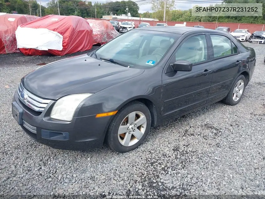 2007 FORD FUSION VIN 3FAHP07Z37R231252 — фото 2
