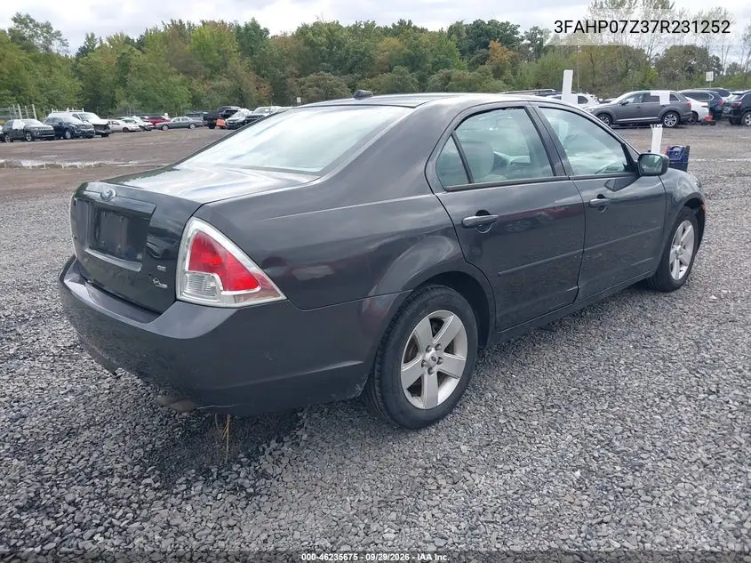 2007 FORD FUSION VIN 3FAHP07Z37R231252 — фото 4