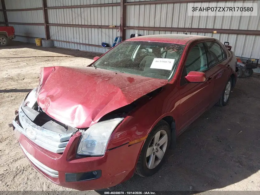 2007 FORD FUSION VIN 3FAHP07ZX7R170580 — фото 2