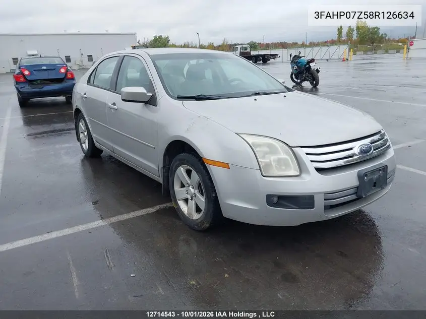FORD FUSION 2008, VIN 3FAHP07Z58R126634
