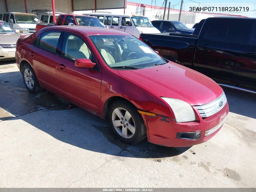 FORD FUSION 2008, VIN 3FAHP07118R236719