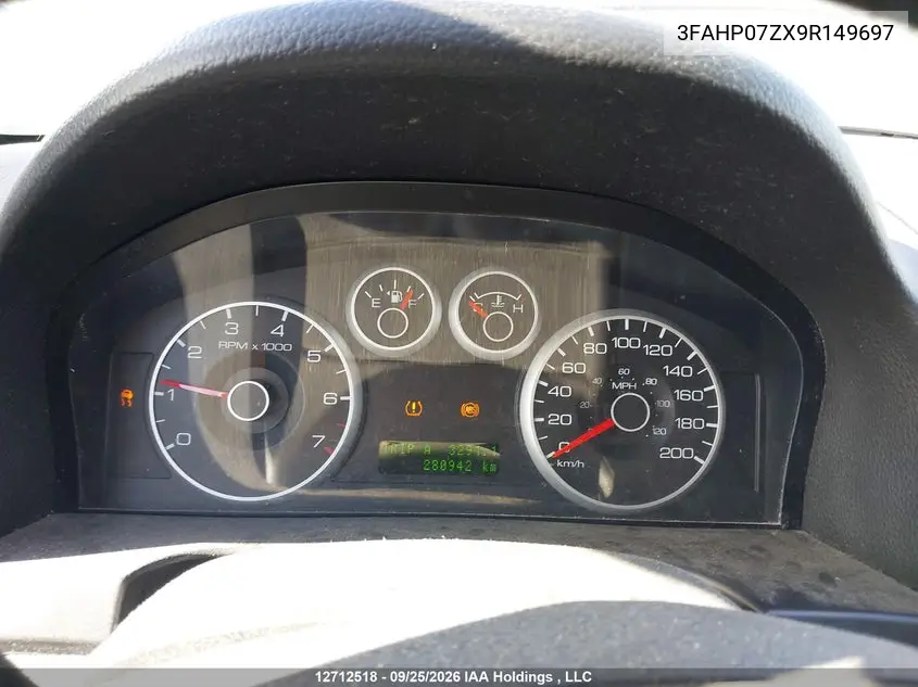 2009 FORD FUSION VIN 3FAHP07ZX9R149697 — фото 7