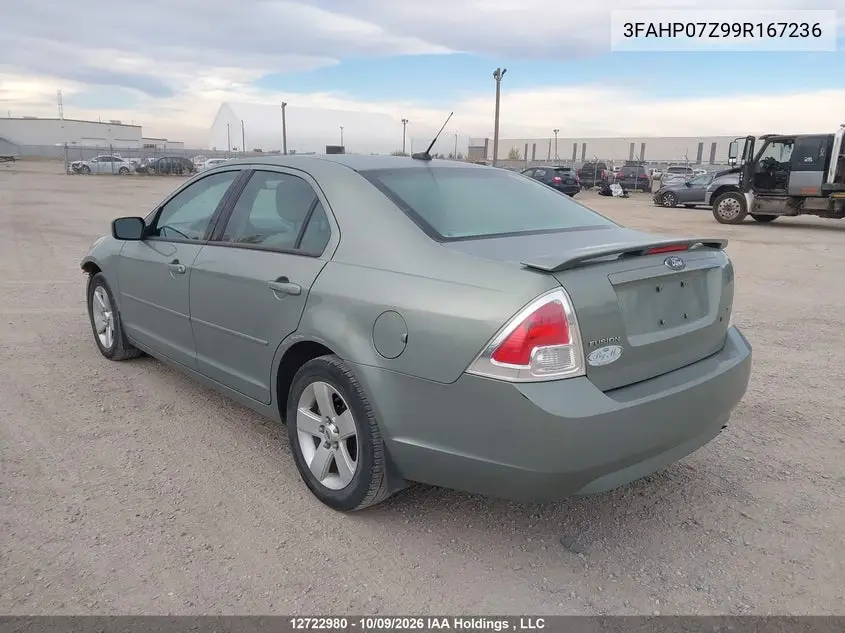 2009 FORD FUSION VIN 3FAHP07Z99R167236 — фото 3