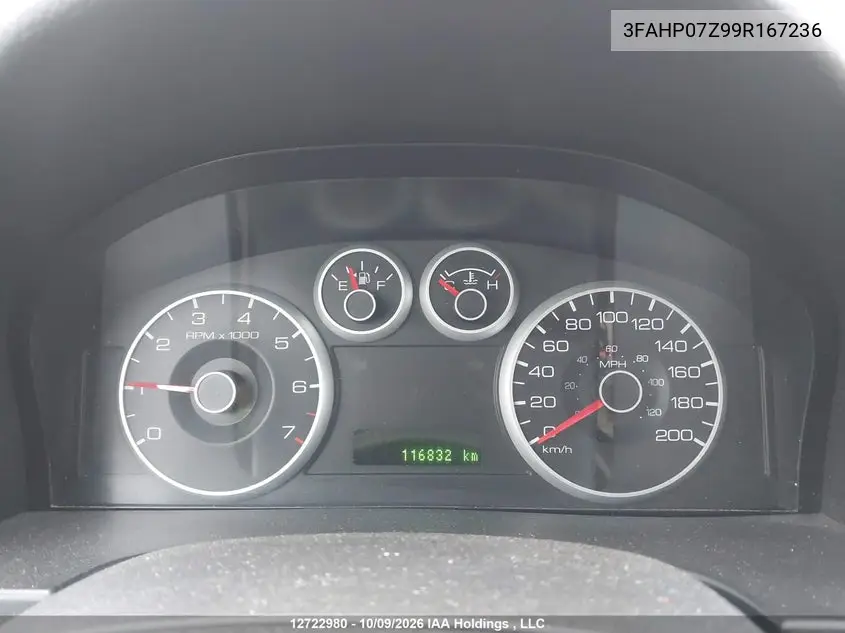 2009 FORD FUSION VIN 3FAHP07Z99R167236 — фото 7