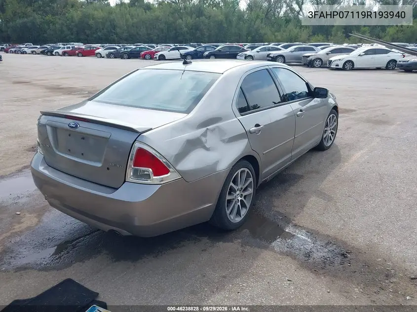 2009 FORD FUSION VIN 3FAHP07119R193940 — фото 4