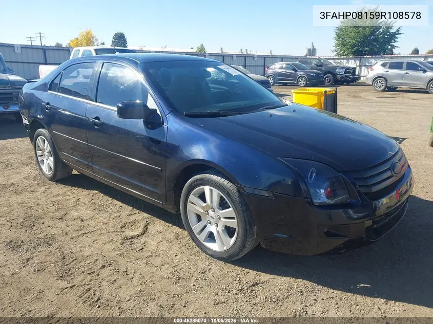 FORD FUSION 2009, VIN 3FAHP08159R108578