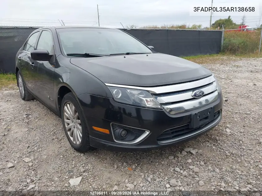 FORD FUSION 2010, VIN 3FADP0L35AR138658